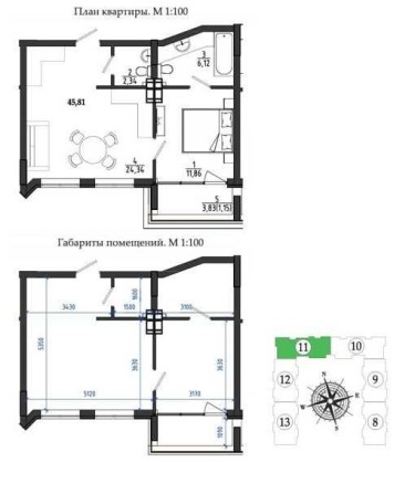 Продам 1 к. квартиру с видом на море. Кирпичный дом. - фото 1