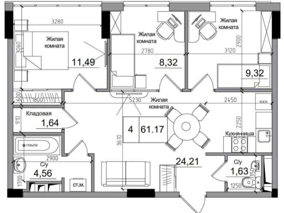 СРОЧНО! 3комнатная квартира с ремонтом в ЖК Артвиль. 65КТорг Авангард