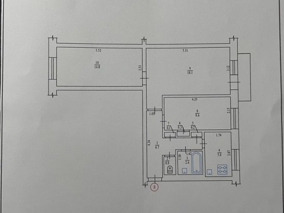 Продам 3 кімнатну квартиру в центрі міста  Гадяч Гадяч