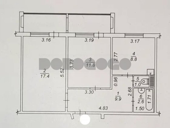 Продаж 1 кім. кв-ри  60 м2  у  м. Вишневе по вул. Європейська 34 Б Вишневое