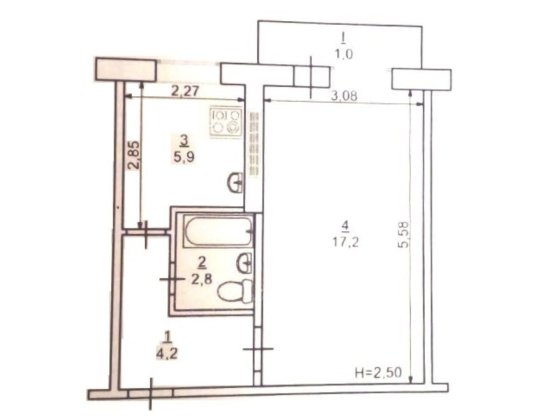 Продаж 1-но кімнатної квартири вул. Сергія Колачевського Кривий Ріг