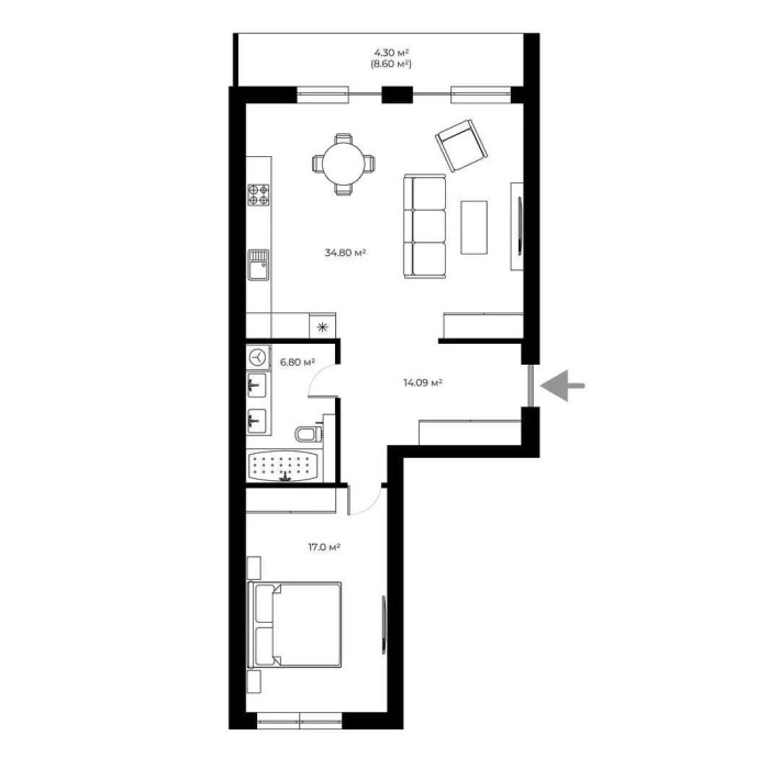 Продаж 1.5 кімнатної квартири. Ужгород. - фото 1