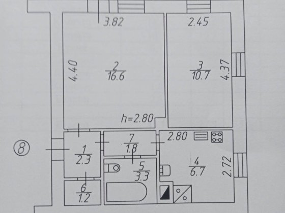 Двокімнатна квартира в Замглаї Чернигов