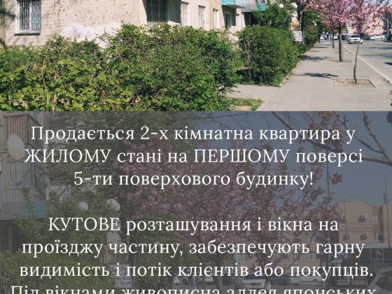 ПЕРШИЙ поверх, двух кiмнатна, КУТОВА Винница