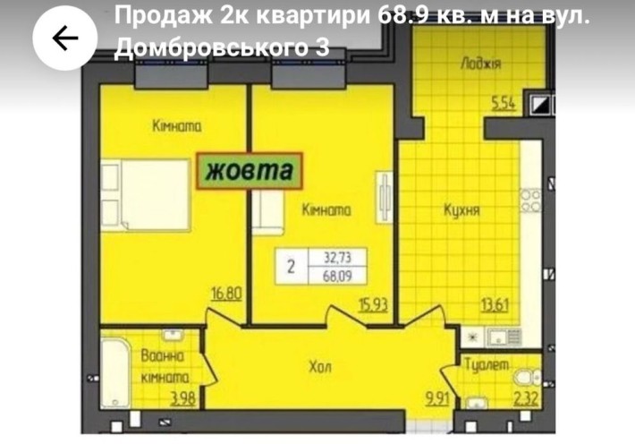 Продаж 2 к квартири ЖК Домбровського - фото 1