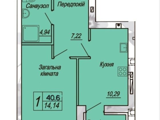 1 кімнатна квартира в ЖК Домашній 2, Житомир Житомир