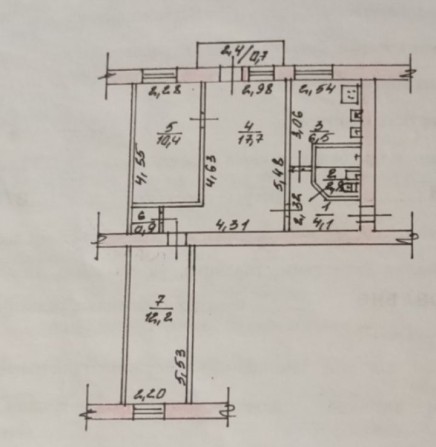 Продается 3к.квартира.55м.ЮТЗ- Молодогвардейская. - фото 1