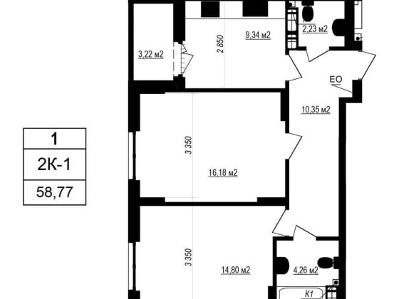 Квартира 58.77 м2. Новий ЖК з власним ТЦ. Розтермінування від 30% Софиевская Борщаговка