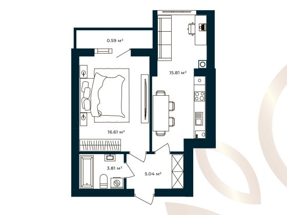 1-кімнатна квартира 41,66 м² Софіївська Борщагівка ВИГІДНА пропозиція! Софиевская Борщаговка