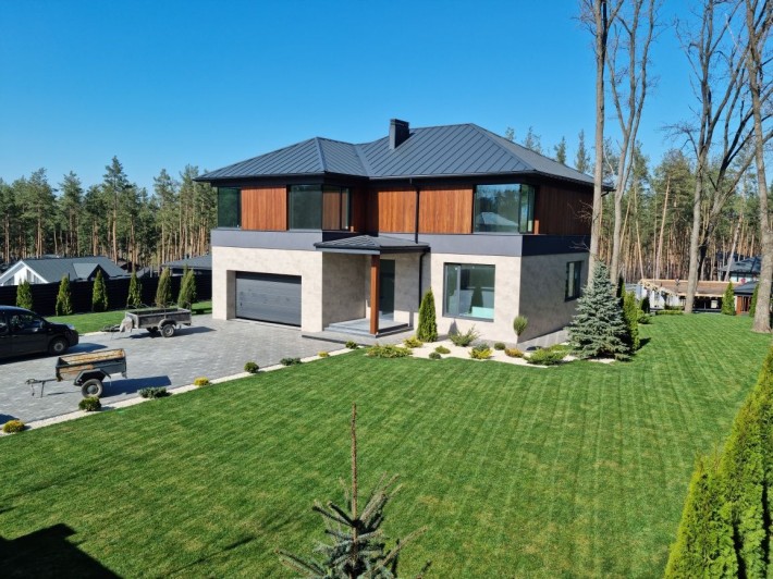 Будинок 310 м2 басейн гараж ліс панорама с. Ходосівка алюміній вікна - фото 1