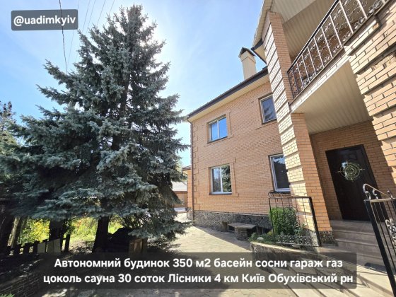 Будинок 350 м2 є сосни басейн 30 соток гараж газ цоколь с. Лісники Лесники