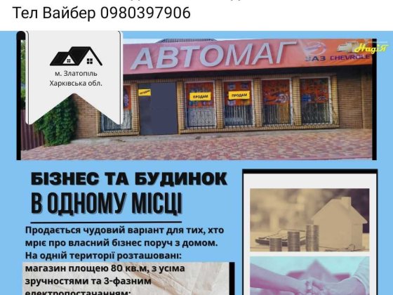 Продам Дом и Бизнес на одной  территории Выгодное предложение Златопиль