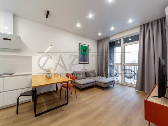 Оренда 1-кімнатної квартири з терасою у ЖК Greenville на Печерську Киев