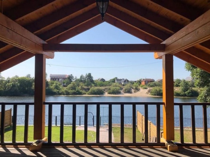 Без%Будинок зі зрубу з виходом на воду!Власний пляж,басейн,баня,світло - фото 1