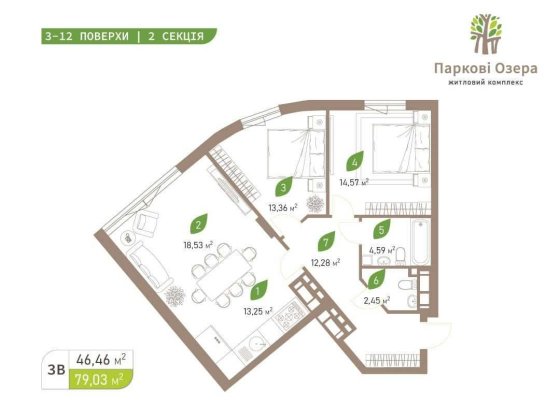 Здам 3-у квартиру  ЖК Паркові озера 2  без ремонту пiд склад Київ