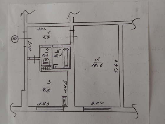 Продам 1 кімнатну квартиру поруч з центром міста Лубны
