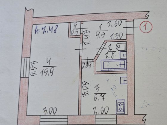 Однокімнатна квартира на м-ні Шахтарський Нововолынск