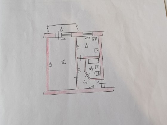АН продає 1но кімнатну Полігон 3/5 п/п,м/п вікна,електроопалення Павлоград