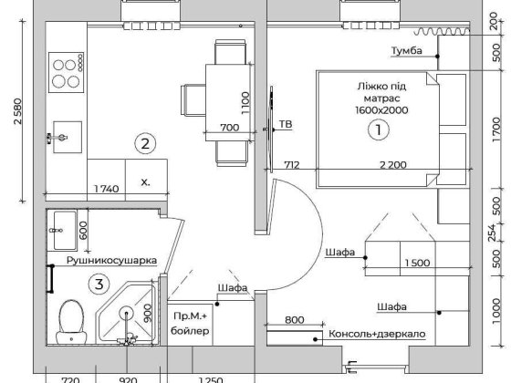 Квартира 1 кімнатна Смела