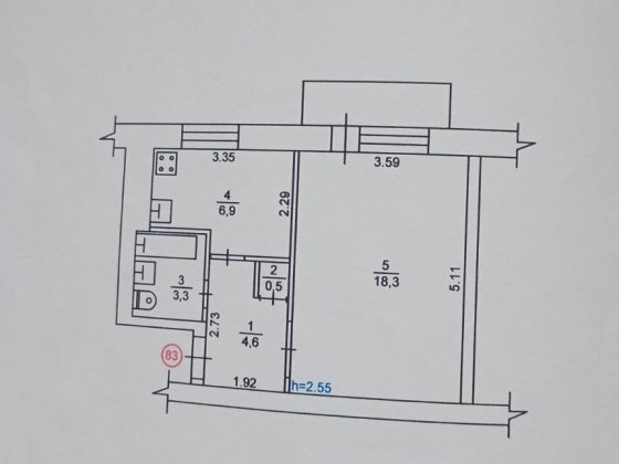 Продам  1 комнатную  квартиру недорого , посёлок Шостка