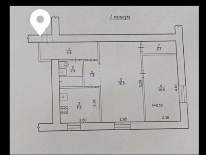 Терміново !!!Продаж !!! 2 ох кімнатна квартира,під бізнес - фото 1