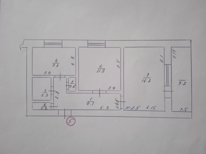 2-кімнатна квартира , цегляний будинок - фото 1