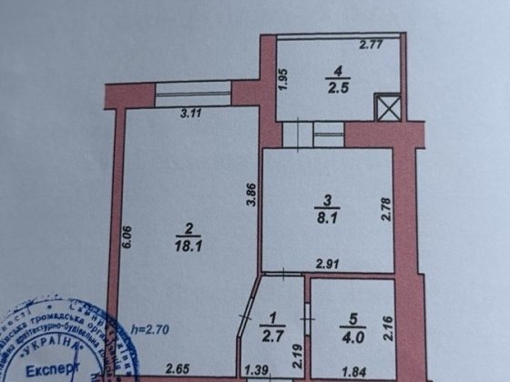 Продаж однокімнатної Інституській в зданому будинку Хмельницкий