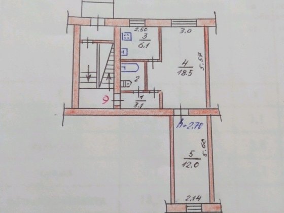 Двухкомнатная квартира в жилом состоянии Вільногірськ