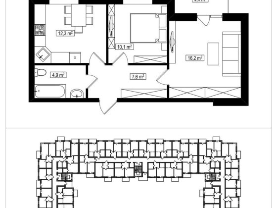 Продаж! 2-кімнатна квартира 53,3 м2. ЖК Амстердам Клубний, Білогородка Белогородка