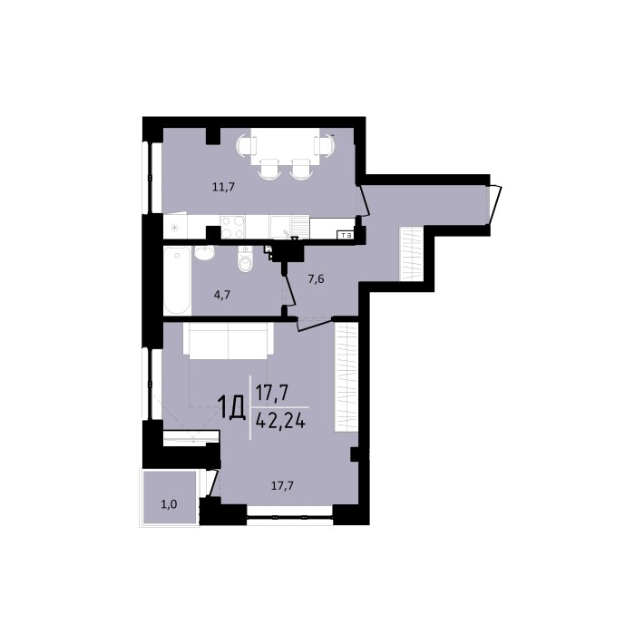 1-к квартира під Києвом. - фото 1