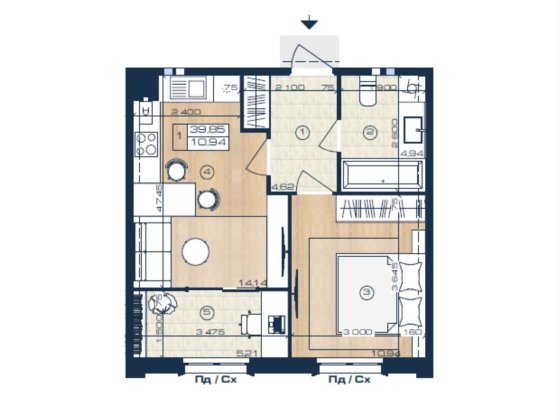 Продаж 1к квартири 40м2 ЖК Оксфорд, будинок А-3, Чайки Чайки