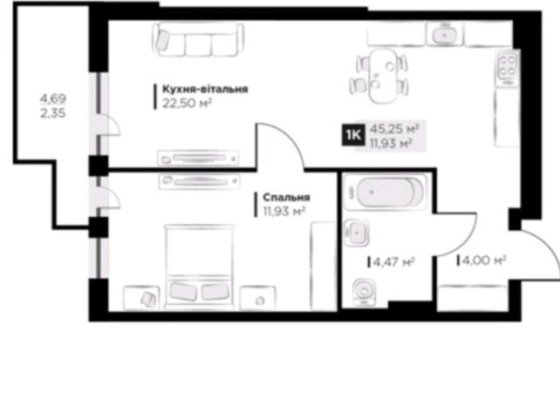 1 кімнатна квартира новобудова ЖК PERFECT LIFE.Винники Винники