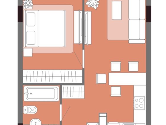 Однокомнатная квартира Ліски