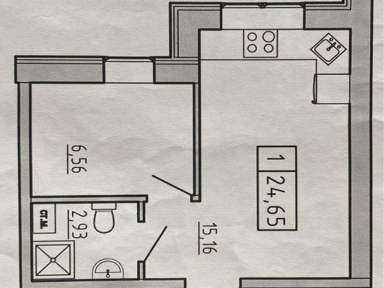 Продам 1 комнатную квартиру 24,65 кв.м. в ЖК «Кекс» в рассрочку Авангард