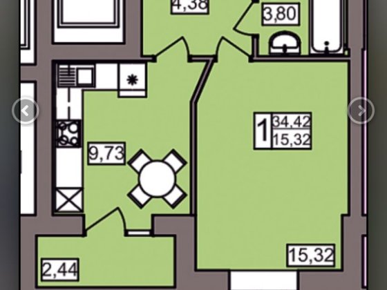 1 кімнатна квартира Лісові Гринівці