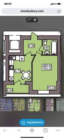 1 кімнатна квартира - фото 1