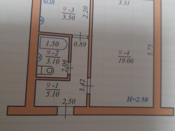 Однокімнатна 33м.кв. парковий проїзд 10а Годилов