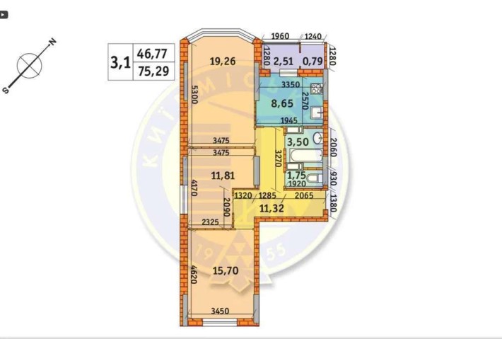 Продаж 3-к квартири вул. Бориспільська 40 ЖК Оберіг -2 - фото 1