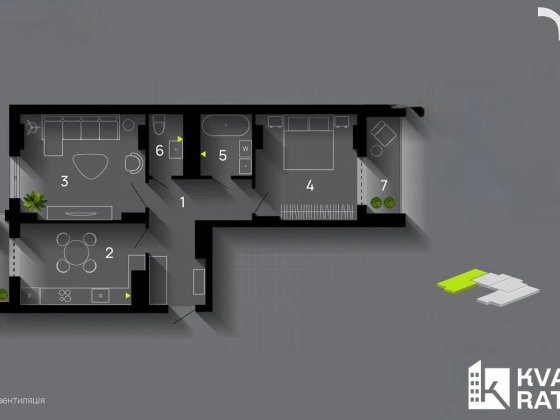 Велика  2х кім 76 м2 на зручному поверсі Івано-Франківськ