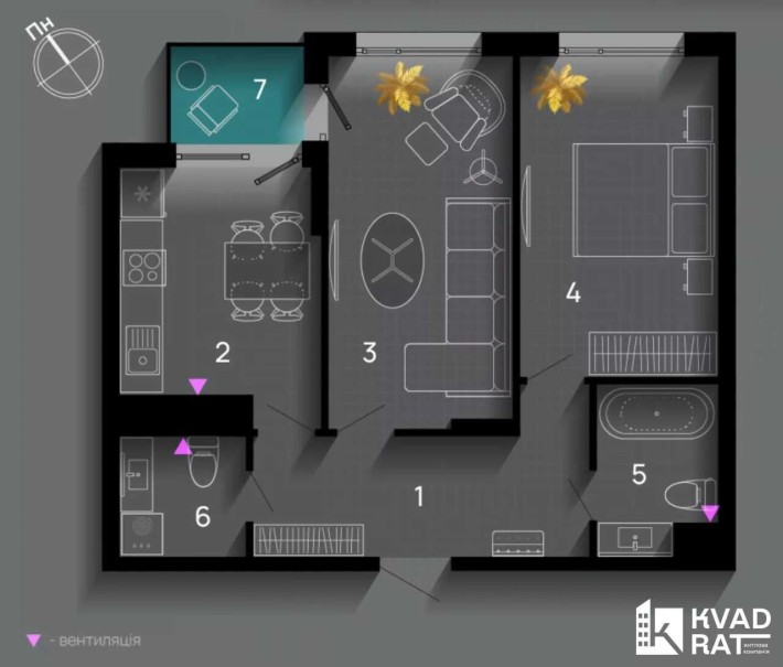 Двокімнатна з шикарним планування в ЖК SkyGarden - фото 1