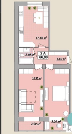 Готова 2км квартира !Центр!17 секція - фото 1