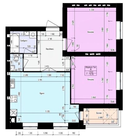 Продаж 2-к. квартири в центрі Борисполя - фото 1