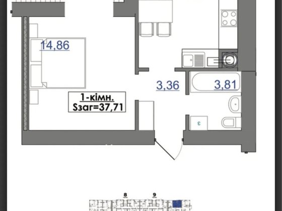 Готова 1 кім з видом на Вовчинецькі гори Ивано-Франковск