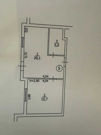 1-кімн. квартира з зем.ділянкою, м. Бориспіль вул Шевченка, 38.000 EUR - фото 1