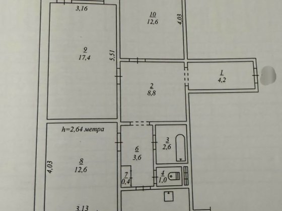 Продаж 3-х кімнатної квартири. " Улучшенка " . Східній-2. Кривой Рог