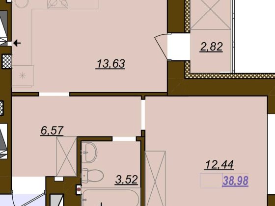 1-к квартира 39 м2 із лоджією в ЖК Молодість, на набережну Без % забуд Ирпень