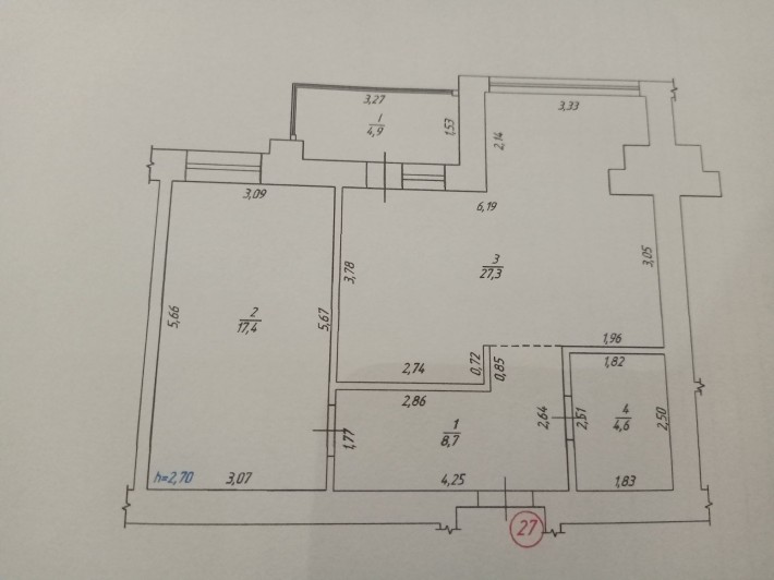 Продається квартира (62.9) поверх 7 - фото 1
