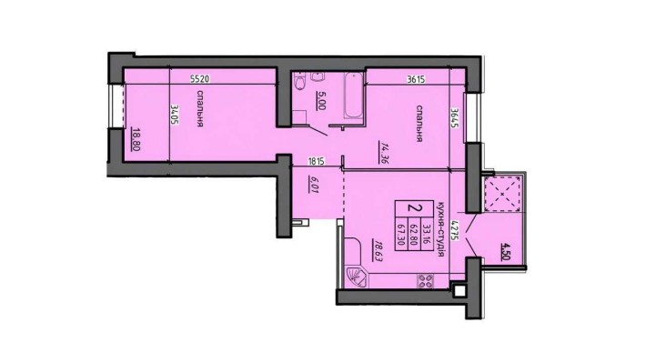 Продаж 2-кімнатної квартири в новобудові, район Бам - фото 1