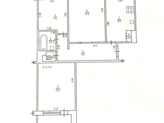 3 кімн.квартира на Боженка, 2 поверх Полтава