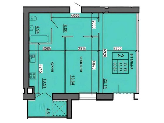 Продаж 2-кімнатної квартири в новобудові від, район Бам Тернополь